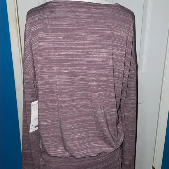 NWT Athleta Beyond Soft Avenues Purple Midi Ruched Long Sleeve Dress Size M - Picture 11 of 11